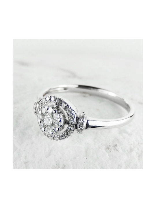 Single Stone from White Gold 18K with Diamond