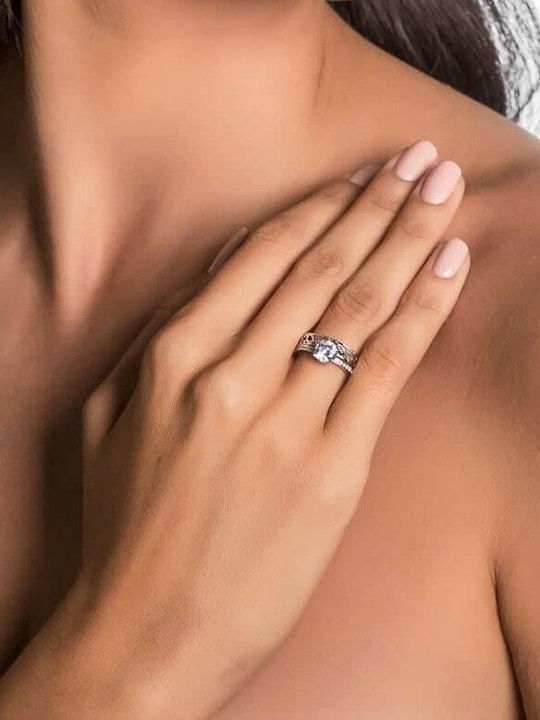 Eforo Einzelstein aus Weißgold 14K