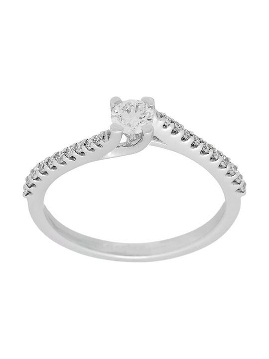 Single Stone from White Gold 18K with Diamond