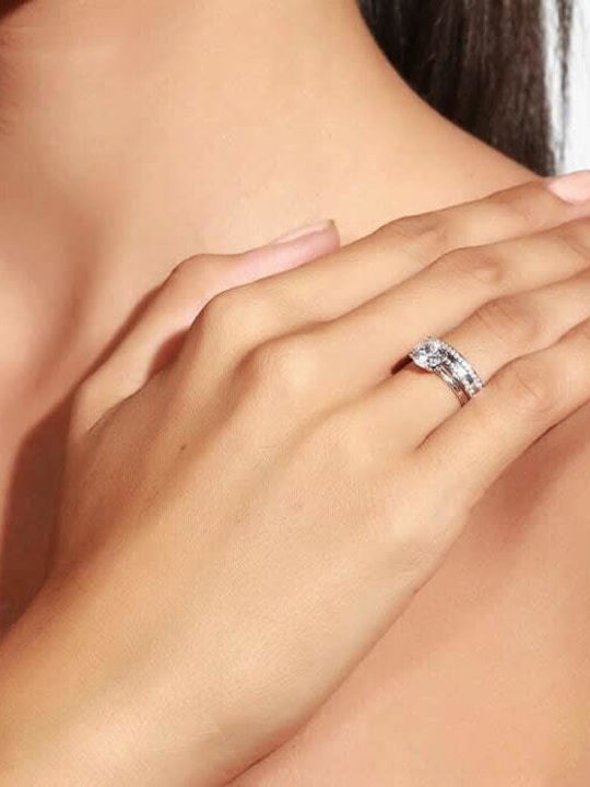Eforo Einzelstein aus Weißgold 14K