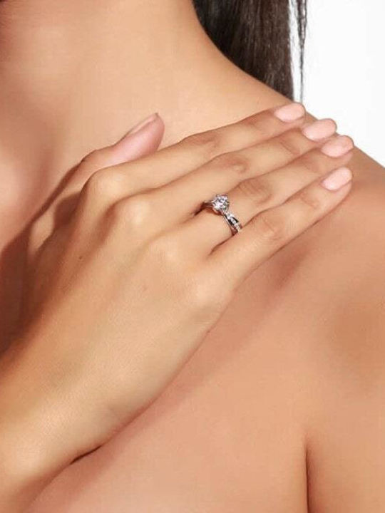 Eforo Einzelstein aus Weißgold 14K