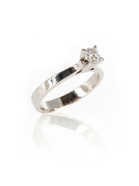 Single Stone from White Gold 18K with Diamond