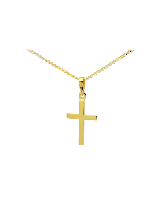 Child Safety Pin made of Gold 14K with Cross for Girl