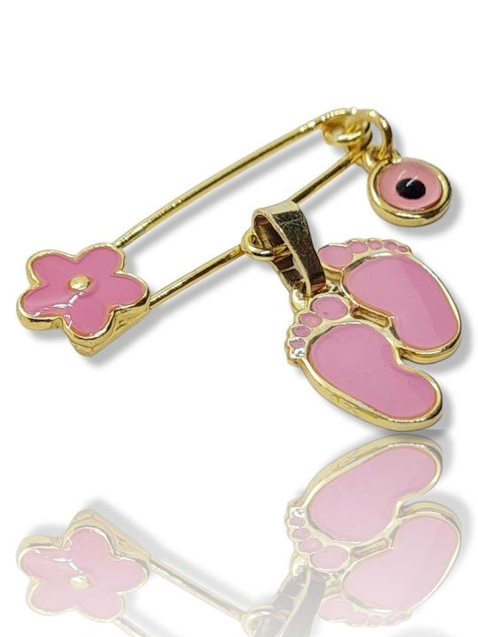 Child Safety Pin made of Gold Plated Silver for Girl