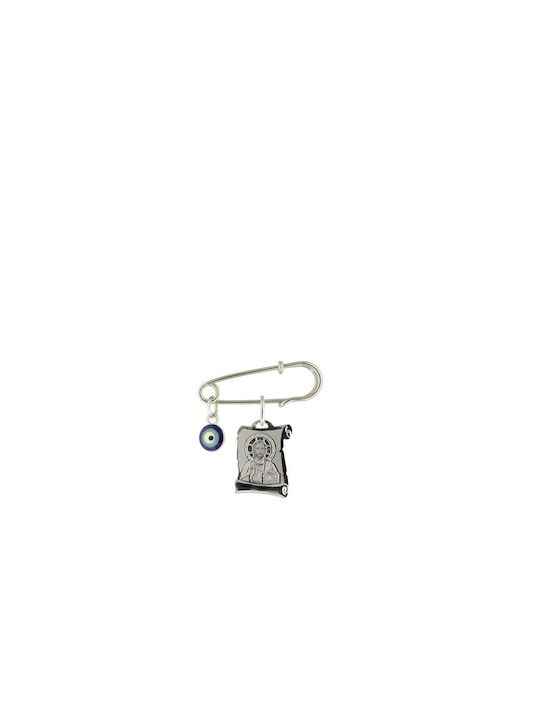 Child Safety Pin made of White Gold 14K for Boy