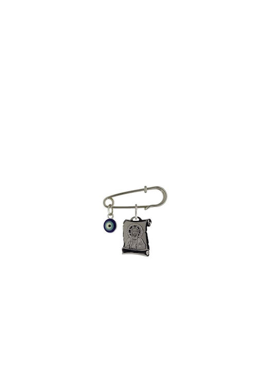 Papadopoulos Gold Child Safety Pin made of White Gold 14K for Boy