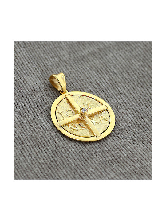 Pendant Kids Talisman Double Sided Constantine from Gold 9K P-60667