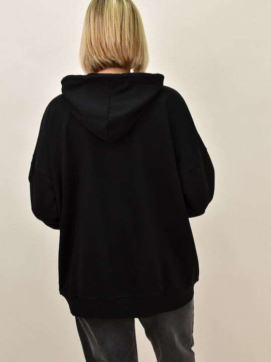 The Alps Damen Sweatshirt Kapuzen Schwarz