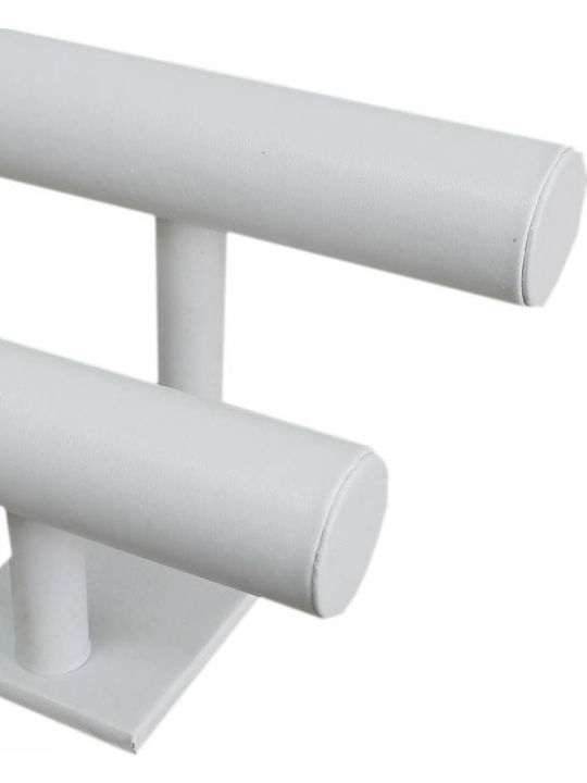 Tatu Moyo Jewellery Stand Made of White Faux Leather 26x13cm