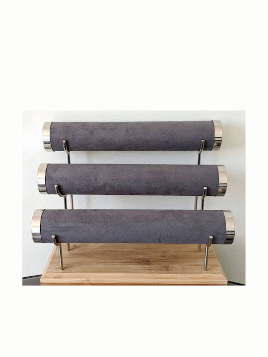 Tatu Moyo Σταντ Κοσμημάτων Βελούδινο Γκρι 30x15x24cm Tatu Moyo Σταντ Κοσμημάτων Βελούδινο Γκρι 30x15x24cm