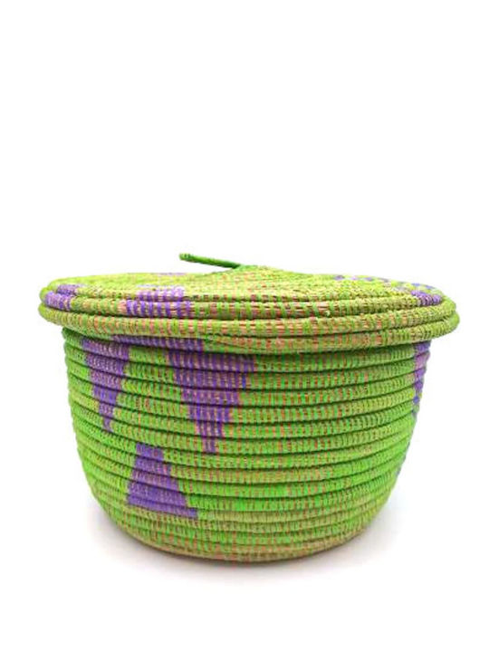 Декоративна кошница Слама с капак Green 28x20x31бр
