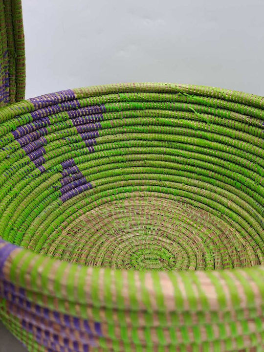 Декоративна кошница Слама с капак Green 28x20x31бр