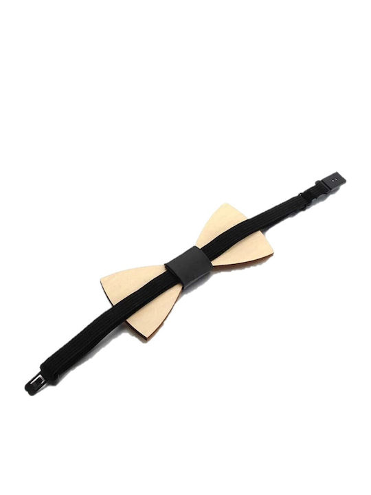 Wooden Bow Tie Beige Wooden Bow Tie Beige