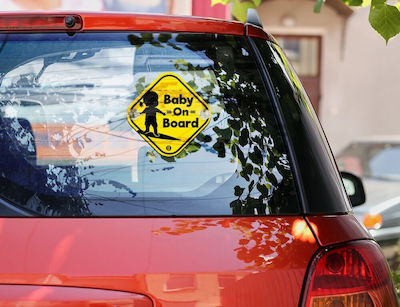 Koupakoupa Girl Baby on Board Car Sign with Suction Cup