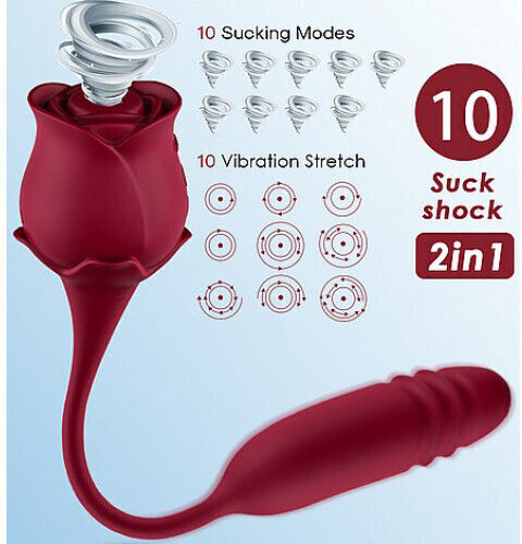 Clitoral Air Suction Rose Thrusting Δονητής Bullet 31cm Ροζ