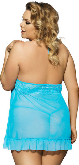 Plus Size Sexy Babydoll Μπλε