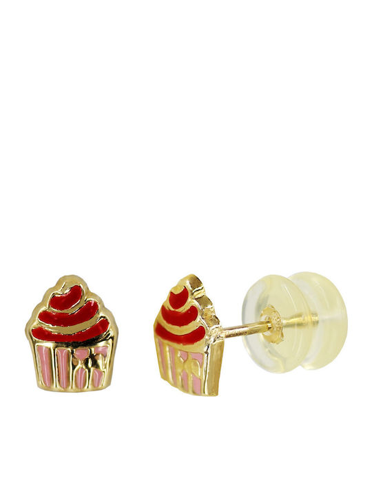 Roloi Kaliamanis Cercei Fetite Cupcake Hipoalergenici Studs Din Aur 9K