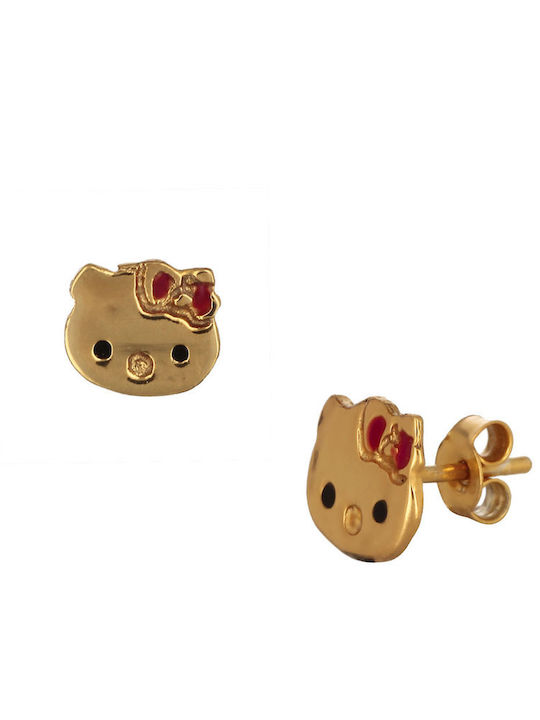 Gold Plated Silver Studs Kids Earrings