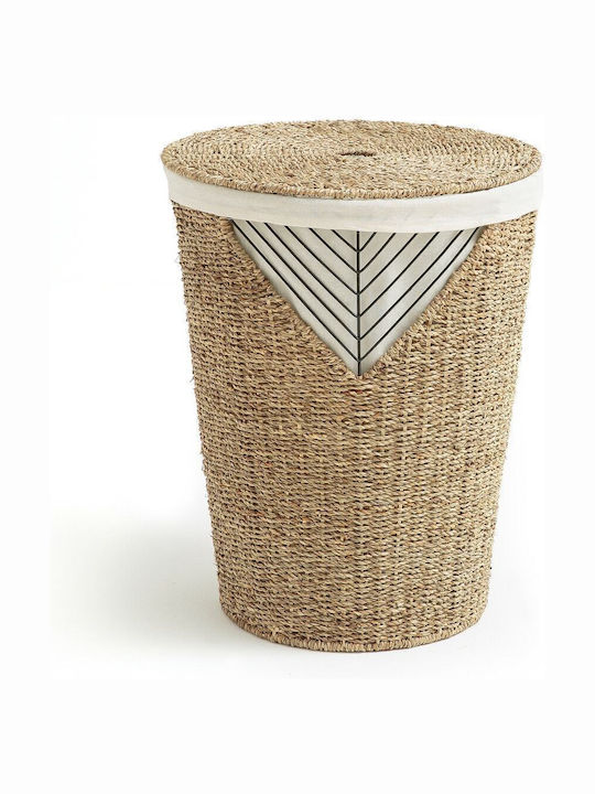 La Redoute Interieurs Tressie Wäschekorb Korbweide mit Deckel 45x45x57,5cm Beiges