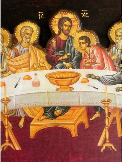 IconsGR Saint Icon The Last Supper Wooden 52x52cm K4 MD
