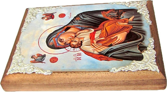 IconsGR Saint Icon Virgin Mary Holding The Infant Wooden 11x15cm AM30PAN