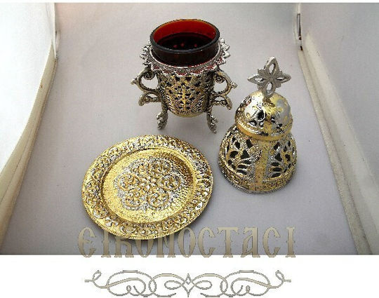 Vappas Tabletop Oil Lamp Metallic 24εκ. 7110GN
