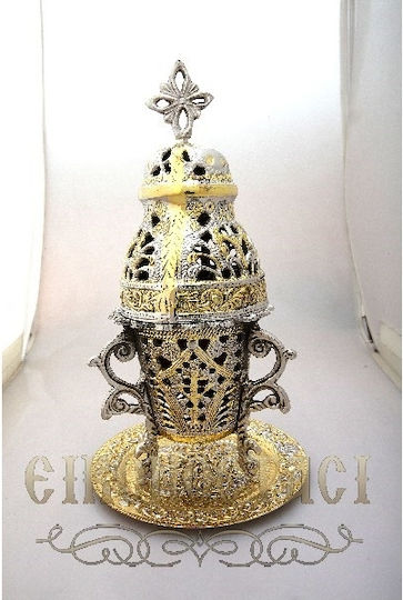 Vappas Tabletop Oil Lamp Metallic 24εκ. 7110GN