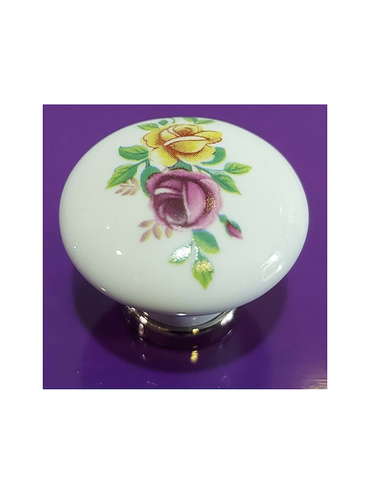 Premier Knob Furniture made of Zamak & Metallic & Porcelain in Multicolour Color 10934-ARG1 1pcs