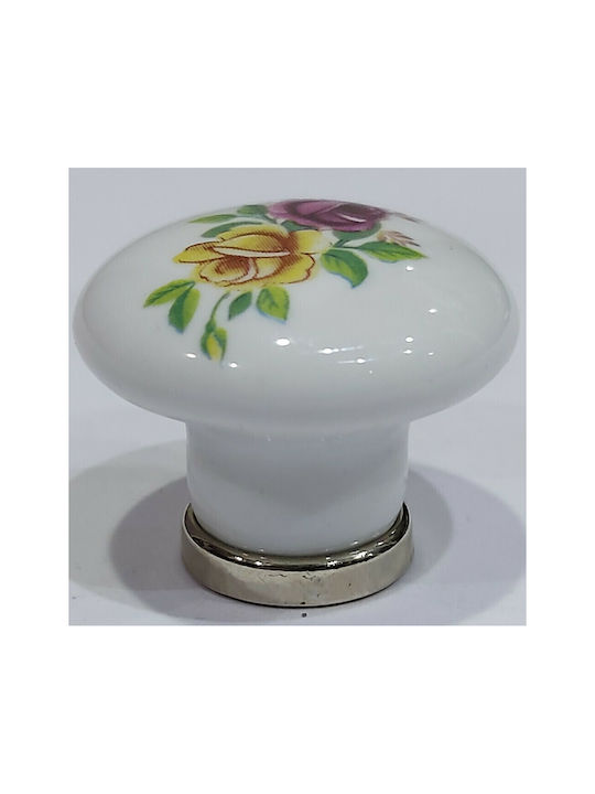 Premier Buton Mobilier din Zamak & Metal & Porțelan în Culoare Multicolor 10934-ARG1 1buc