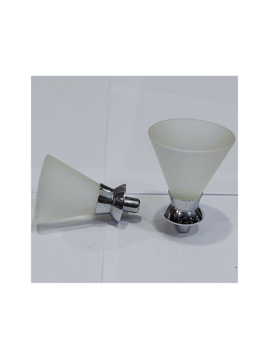 Steel-Nova Knopf Möbelgriff aus Kristall & Metallisch & Zamak in Transparent Farbe 7002-INO1 1Stück