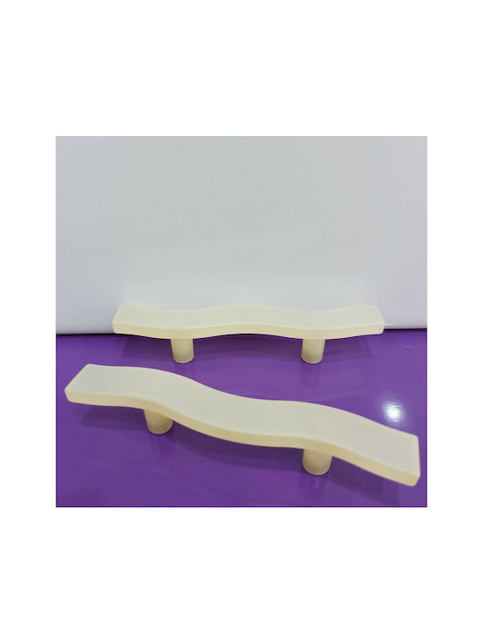 Children's Handle Furniture made of Plastic in White Color 125mm (Center Distance 64mm) 0794-064-LEF1 1pcs