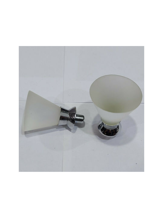 Steel-Nova Knopf Möbelgriff aus Kristall & Metallisch & Zamak in Transparent Farbe 7002-INO1 1Stück