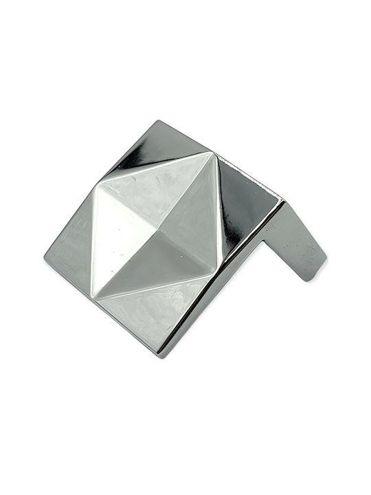 Furnipart Buton Mobilier Mânere de mobilier din Metal & Zamak în Culoare Argintiu 39mm (Distanța între Centre 32mm) 7527-032-INO1 1buc