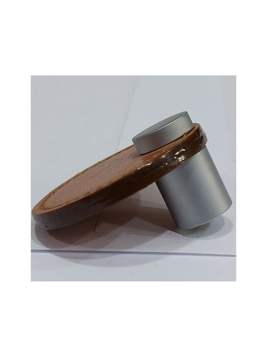 Furnipart Buton Mobilier Mânere de mobilier din Piele & Metal & Zamak în Culoare Maro 7103-KAF1 1buc