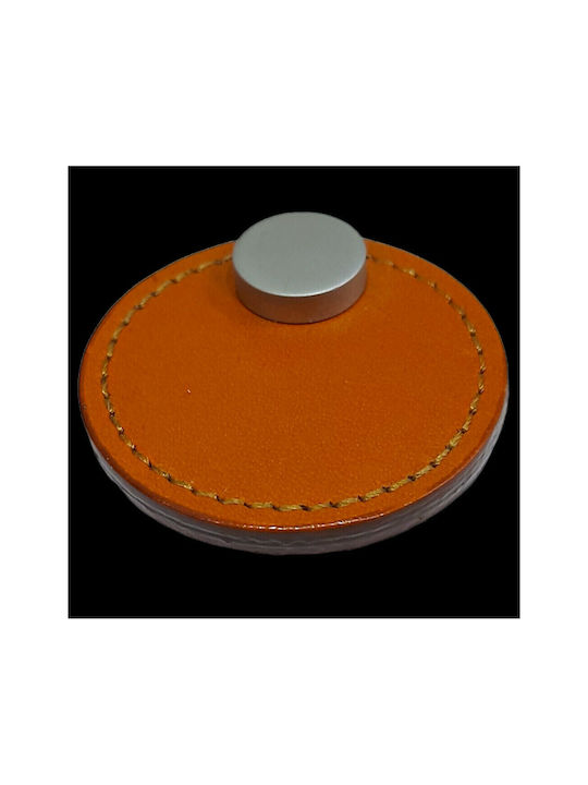 Furnipart Buton Mobilier Mânere de mobilier din Piele & Metal & Zamak în Culoare Maro 7103-KAF1 1buc