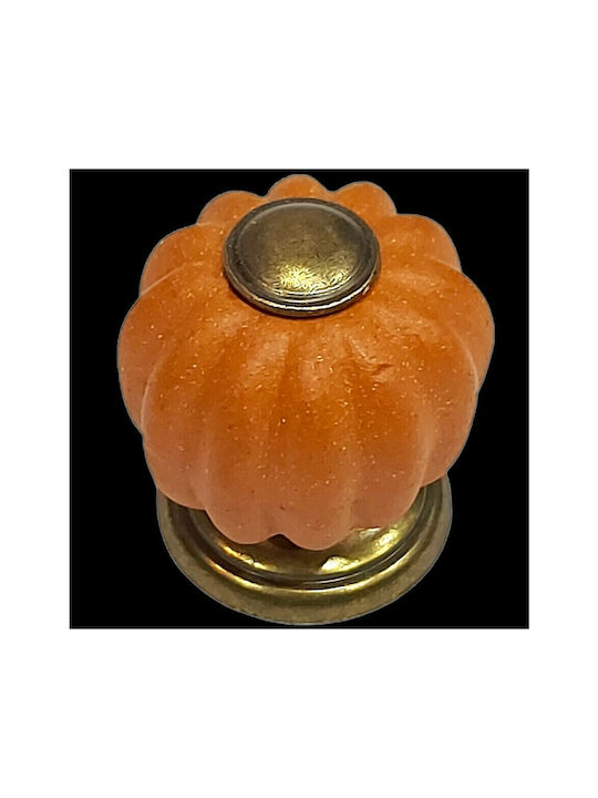 Nesu Antique Knob Furniture made of Ceramic & Metallic & Zamak in Orange Color 11173-MAU1 1pcs