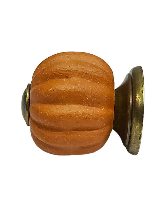 Nesu Antique Knob Furniture made of Ceramic & Metallic & Zamak in Orange Color 11173-MAU1 1pcs