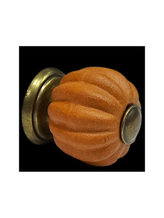 Nesu Antique Knob Furniture made of Ceramic & Metallic & Zamak in Orange Color 11173-MAU1 1pcs
