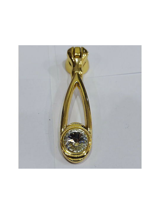Knob Furniture made of Metallic & Zamak & Crystal in Gold Color 10683-SWI1 1pcs