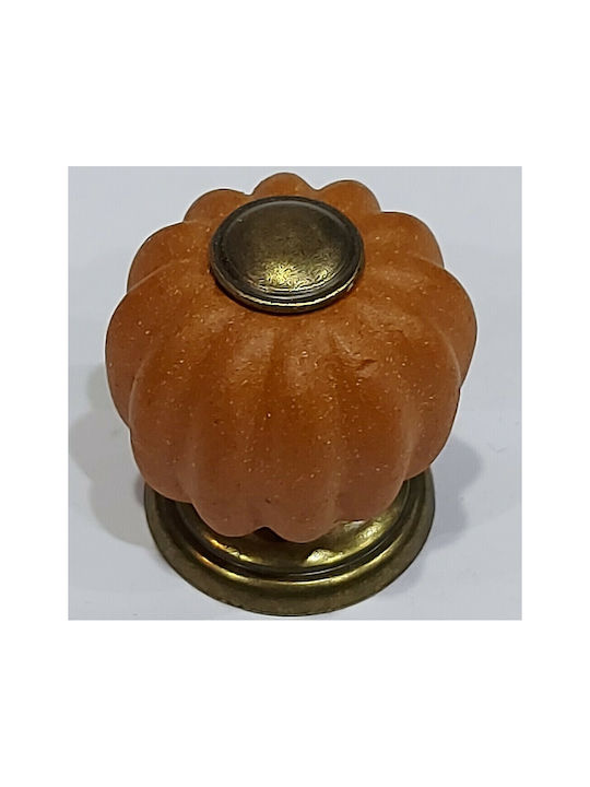 Nesu Antique Knob Furniture made of Ceramic & Metallic & Zamak in Orange Color 11173-MAU1 1pcs