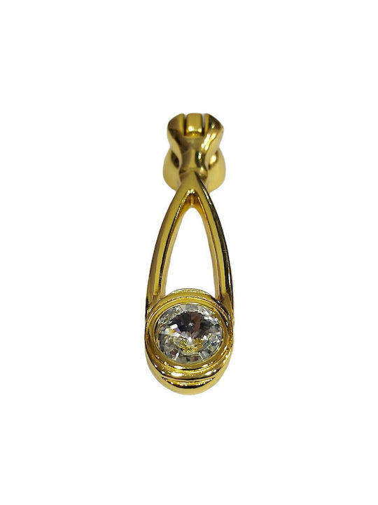 Knob Furniture made of Metallic & Zamak & Crystal in Gold Color 10683-SWI1 1pcs