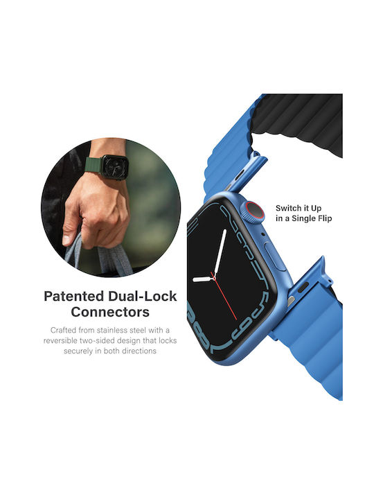 Uniq Revix Reversible Armband Silikon Storm Blue (Apple Watch 44/45/46mm/Ultra 49mm) UNIQ-49MM-REVSBLUCGRY