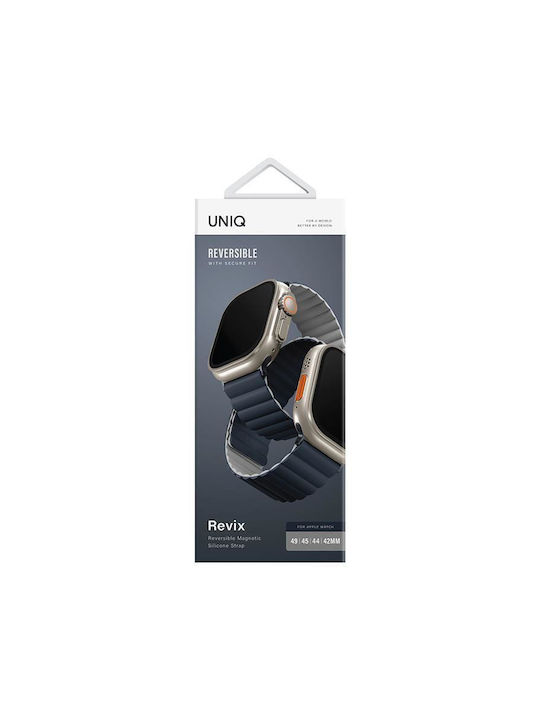 Uniq Revix Reversible Armband Silikon Storm Blue (Apple Watch 44/45/46mm/Ultra 49mm) UNIQ-49MM-REVSBLUCGRY