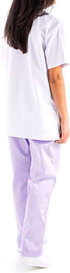 Women's Lilac Medical Pants Cotton and Polyester