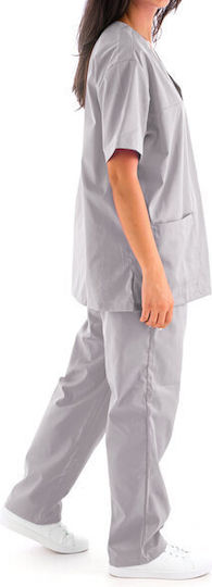 Women's Gray Pants & Blouse Set