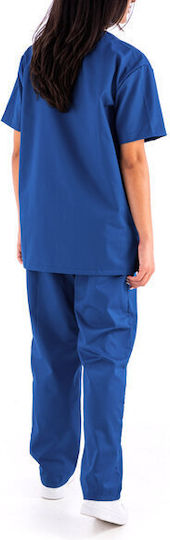 Women's Blue Pants & Blouse Set