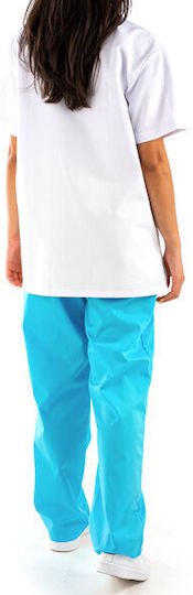 Women's Turquoise Medical Pants Cotton and Polyester