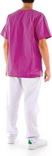 Medizinische Bluse Lila aus Baumwolle und Polyester