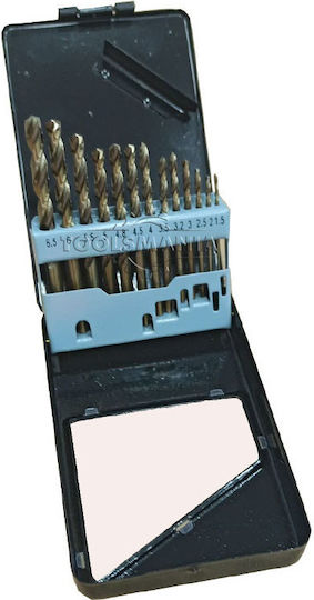 Uruisi Star Set of 13 Drills HSS with Cylindrical Shank for Metal