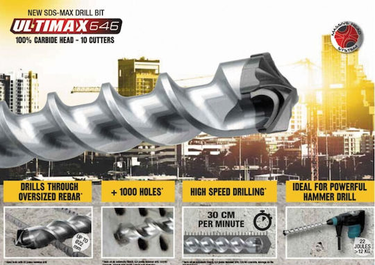 Diager Ultimax 646 Burghiu cu Tija SDS Max pentru Materiale de construcție 40x540mm